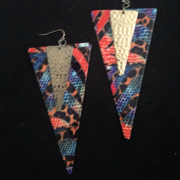 Jewelry - Animal Print, Gold Plated Oversized Earrings